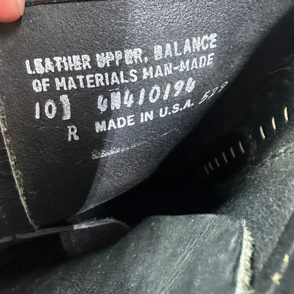 Vtg Black Leather Military Paratrooper Combat Jump Boots Cap Toe USA Made 10R